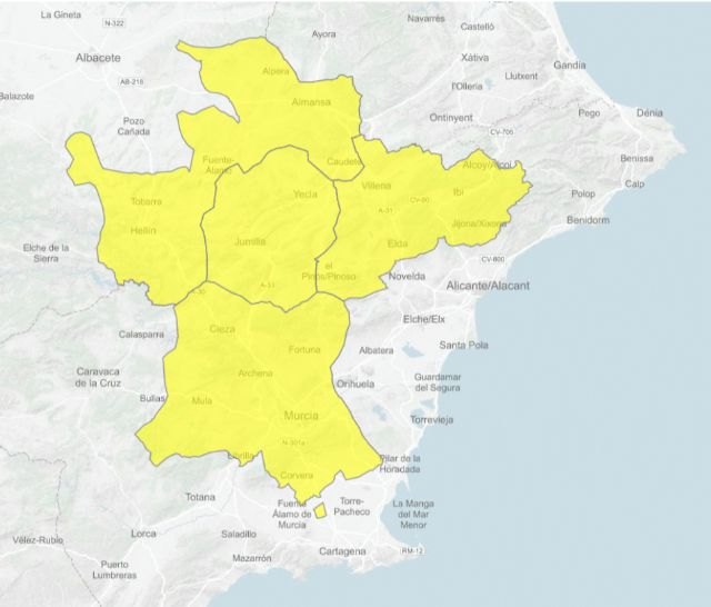 Activado el dispositivo municipal ante el aviso amarillo por tormentas, emitido por AEMET