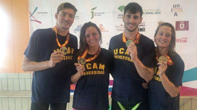 La UCAM brilla en el estreno del Campeonato de España Universitario de natación con 17 medallas