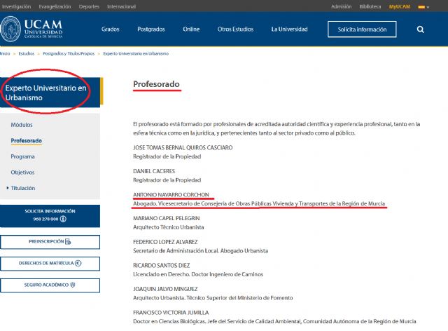 Ahora Murcia urge a Navarro Corchón a suspender las actividades de la UCAM sin licencia