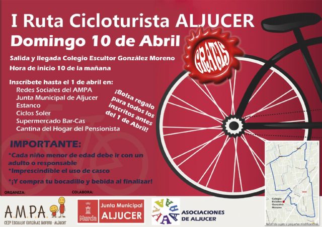 Mañana se celebra la I Ruta Cicloturista de Aljucer, con 230 inscritos