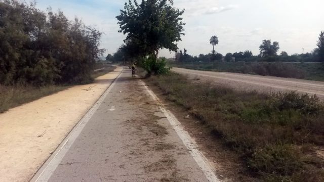 Comienza la limpieza y desbroce del carril bici que une la Contraparada con Beniel