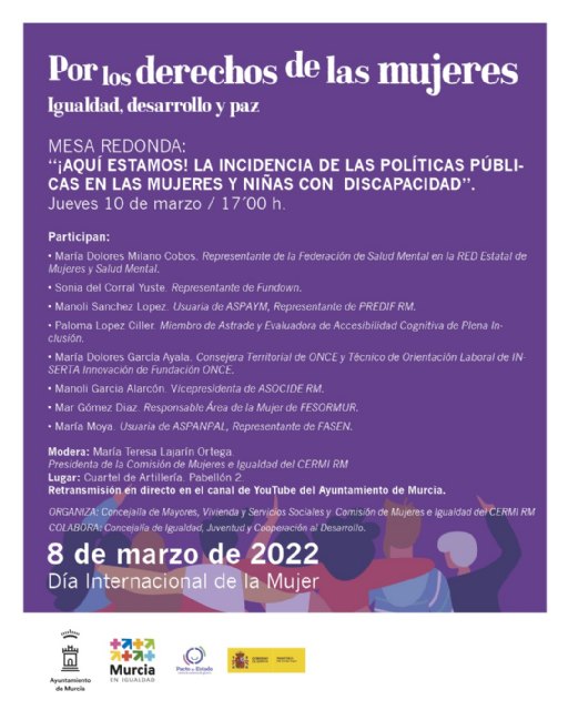 'Aquí estamos', un foro para debatir sobre la repercusión de las políticas públicas en las mujeres y niñas con discapacidad