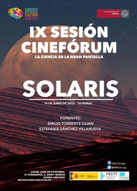 La Universidad de Murcia cierra el ciclo de cinefórum 'La Ciencia en la gran pantalla' con 'Solaris'