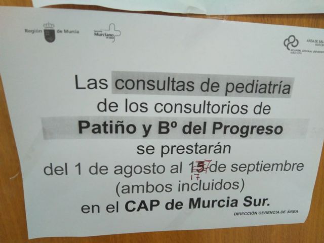 Cambiemos Murcia denuncia que las rebajas también hayan llegado a la asistencia sanitaria en los barrios y pedanías