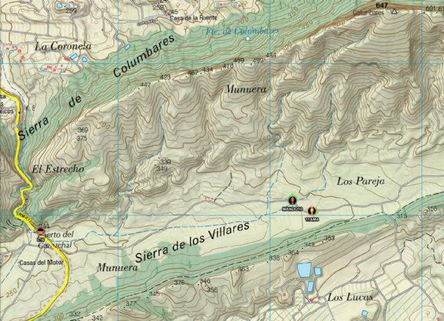 Servicios de emergencia rescatan a una persona que se había extraviado en la Sierra de Columbares