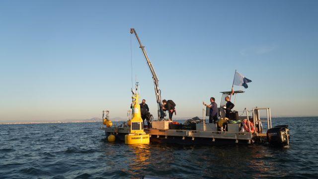 Investigadores europeos, liderados por la UCAM, instalan la primera boya inteligente en el Mar Menor