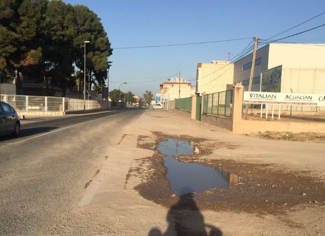 Ahora Murcia propone la creación de una acera y un carril bici entre el Palmar y Sangonera la Verde