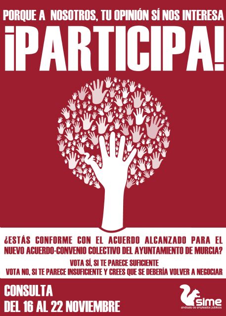 El SIME celebrará una consulta entre los trabajadores del Ayuntamiento de Murcia para conocer su opinión sobre el nuevo acuerdo-convenio