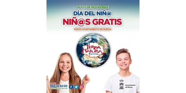 El Ayuntamiento de Murcia invita a todos los niños a entrar gratis a Terra Natura este fin de semana con motivo del Día de la Infancia