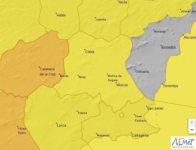 Activado el dispositivo especial del Ayuntamiento de Murcia ante el aviso amarillo por vientos