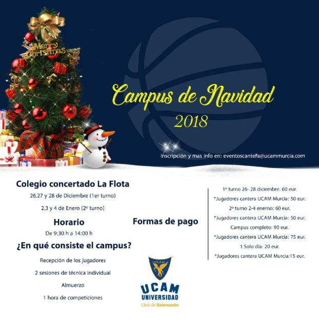 ¡Llega el II Campus de Navidad del UCAM Murcia CB!