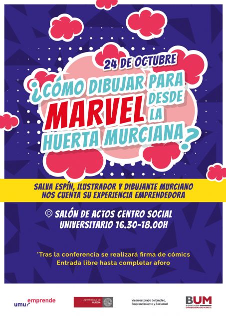 El dibujante de Marvel Salva Espín contará a estudiantes de la Universidad de Murcia su experiencia como emprendedor