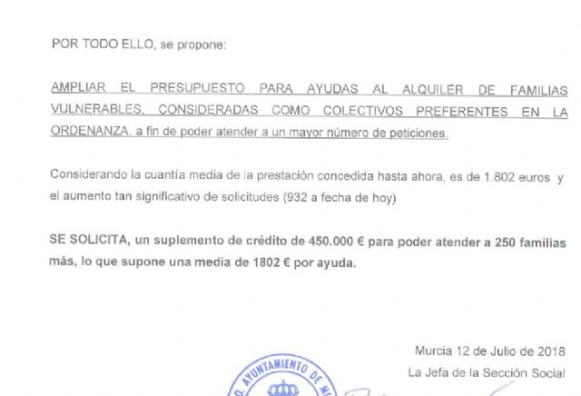 Ahora Murcia plantea la necesidad de crear una Concejalía de Vivienda