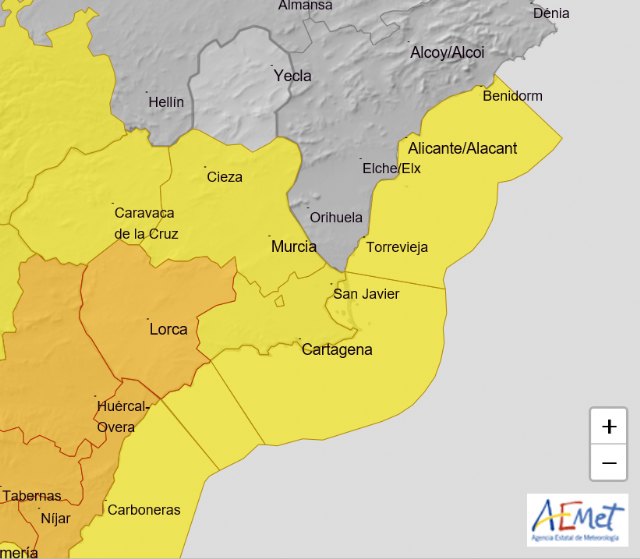 Activan el plan en fase de preemergencia ante la previsión de lluvias en toda la Región de Murcia